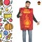 Adults Red Hot Sauce Packet Costume Funny Halloween Food Theme Tunic Outfit